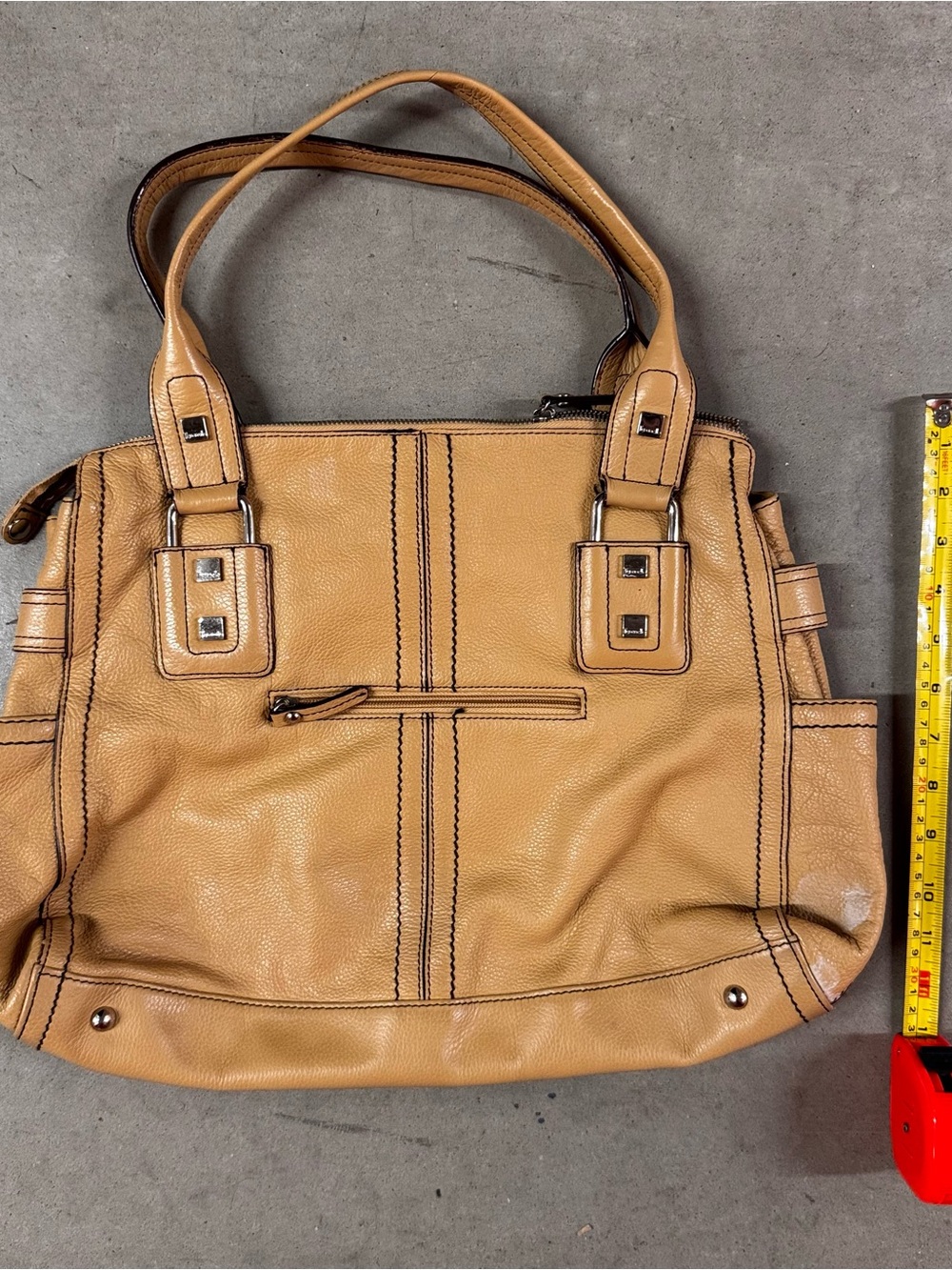 Tignanello Classic Tan Leather Tote Handbag
